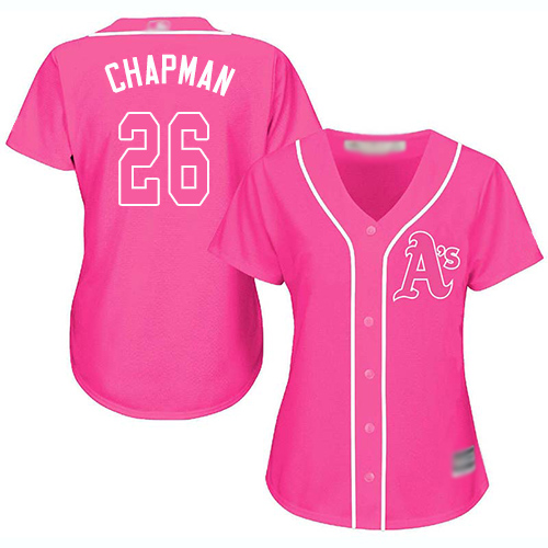 Athletics #26 Matt Chapman Pink Fashion Women's Stitched MLB Jersey